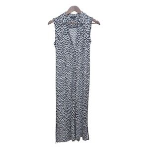 NWOT Medium Petite TALBOTS Black And White Dotted Maxi‎ Dress